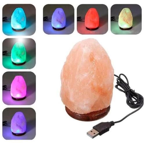 Lámpara de sal del Himalaya USB Rosa multicolor - Magic Salt® Lighting for Your Soul