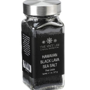 El laboratorio de especias No. 4061 - Sal de lava negra hawaiana – fina – sin gluten Kosher sin OMG todo natural premium Gourmet 4.2 Ounce French Jar