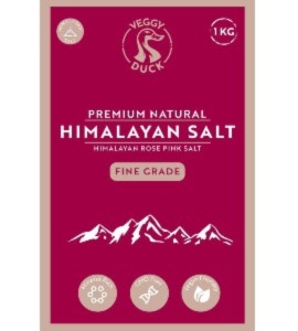 Veggy Duck - Sal Rosa del Himalaya 1Kg (Sal Fina) - Sin Refinar | Natural | Sin OMG | Vegana | Desde Punjab Pakistan